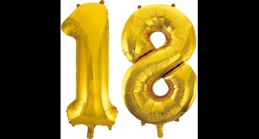 Folieballon nr. 18 Goud 86cm