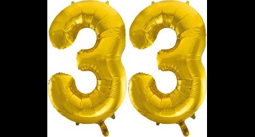 Folieballon nr. 33 Goud 86cm