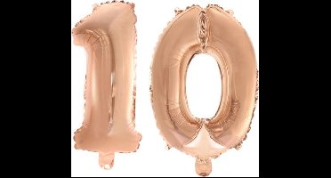 Folieballon nr. 10 Rosé Rosé Goud 41cm