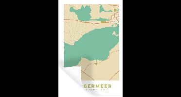 Muurstickers - Sticker Folie - Vintage - Heegermeer - Kaart - Plattegrond - Stadskaart - 20x30 cm - Plakfolie - Muurstickers Kinderkamer - Zelfklevend Behang - Zelfklevend behangpapier - Stickerfolie