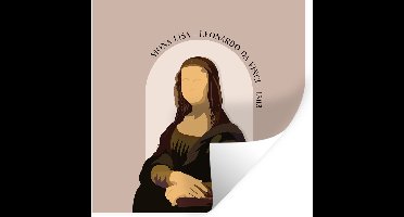 Muurstickers - Sticker Folie - Leonardo da Vinci - Oude meesters - Roze - Vintage - 30x30 cm - Plakfolie - Muurstickers Kinderkamer - Zelfklevend Behang - Zelfklevend behangpapier - Stickerfolie
