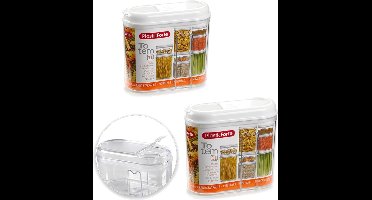 PlasticForte Voorraadbus met strooi deksel - 8x stuks - 1 liter - kunststof