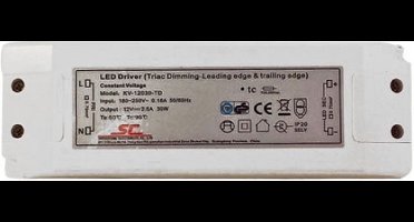 LED Transformator 30W 12V DC IP20 CV Dimbaar - Ledl