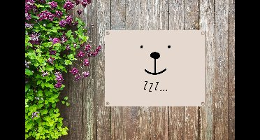 Tuin decoratie Spreuken - Zzz... - Quotes - Kinderen - 40x30 cm - Tuindoek