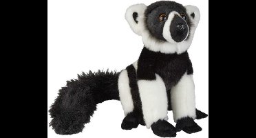 Ravensden Pluche zwart/witte vari/maki aap knuffel - 28 cm - apen speelgoed dieren