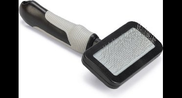 Beeztees Slickerborstel – Hondenverzorging – Middel – Zwart/Grijs – 18 cm