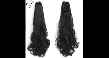 Paardenstaart - Zwarte extensions - Curly - 1# - Haarstuk - Haarverlenging - Brazilian ponytail