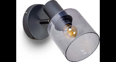 ETH Sledge Glass Wandlamp E27 Smoke Glas