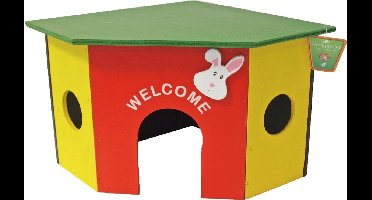 Knaagdierhuis hoekmodel gekleurd M 26 cmGebr. de Boon