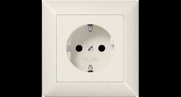 Jung AS1520 Wandcontactdoos met randaarde Inzetstuk 1-voudig Crème-wit