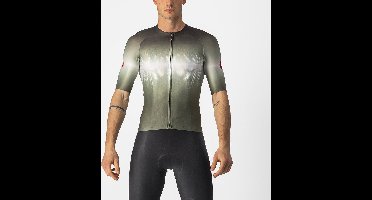 Castelli Fietsshirt Korte Mouwen Heren Groen Zilver - AERO RACE 6.0 JERSEY MILITARY GREEN LIGHT BLACK-L
