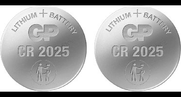 GP Batterij CR 2025 - Knoopcel - Lithium - 3Volt - 2 STUK(S)