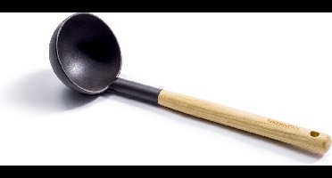 GreenPan Mayflower pollepel 30cm - zwart - houten handgreep