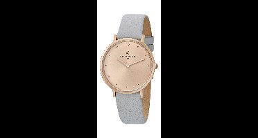 Pierre Cardin Belleville Simplicity CBV.1011 Horloge - Leer - Grijs - Ø 39 mm