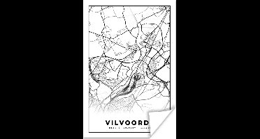 Poster Stadskaart – Plattegrond – België – Zwart Wit – Vilvoorde – Kaart - 20x30 cm