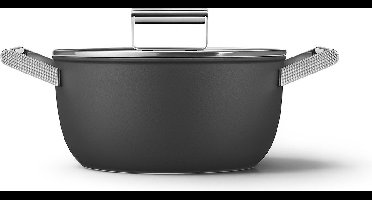 SMEG Kookpan met deksel Zwart Mat - ø 24 cm / 4.6 Liter