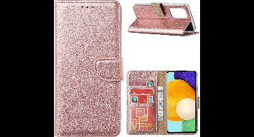 Hoesje Geschikt Voor Samsung Galaxy A53 / A53s hoesje bookcase Rose Goud - Hoesje Geschikt Voor Samsung Galaxy A53 wallet case portemonnee hoesje - A53 5G Hoes met Pasjeshouder cover
