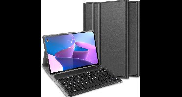 Just in Case tablet Hoes met Toetsenbord geschikt voor Lenovo Tab P12 Pro - QWERTY Bluetooth Keyboard Case - Zwart
