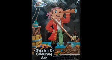 Scratch en colouring art - Kras en kleurboek - Piraat