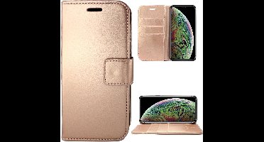 Kunstlederen Hoesje Wallet geschikt voor Apple iPhone Xs Max Rose Goud - Book Case Cover van iCall