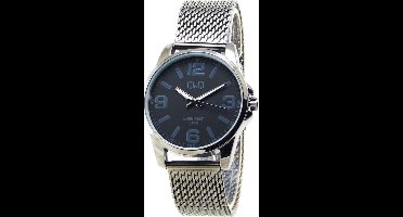 Q&Q mooi heren polshorloge Q708J809Y met zilveren metalen band