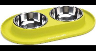 Beeztees - Dinerset Hond - Siliconen - Groen - 31x19x3,5 cm