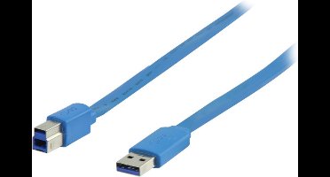 Platte USB 3.0 A male naar USB 3.0 B male kabel 2.00 m