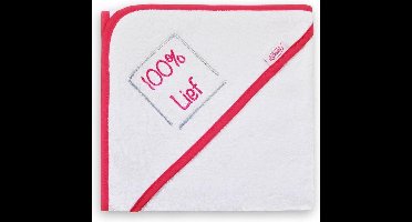 Funnies - Badcape 100% Lief - Wit/Fuchia  - 36312