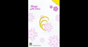 SD010 Snijmal Nellie Snellen takjes serie - pluim of krul - Shape Die curly branch - 4 x 5,5 cm