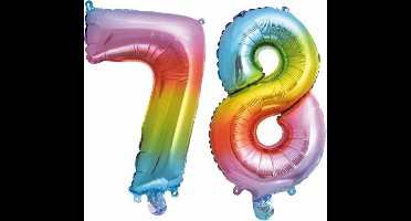 Folieballon nr. 78 Regenboog 41cm