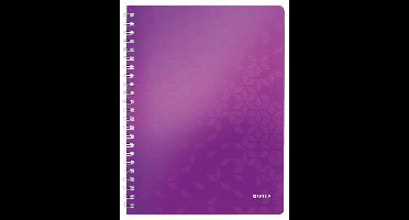 Leitz WOW schrift formaat 21 x 297 cm( A4) geruit 5 mm paars