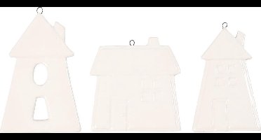 Creotime Huis Hanger 7,6-9,7 Cm Terracotta Wit 3 Stuks