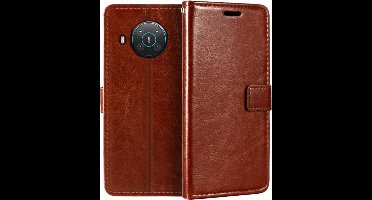 LuxeBass Boekhoesje geschikt voor Nokia G10/G20 - Bruin gsm hoesje - telefoonhoes - telefoonhoesjes