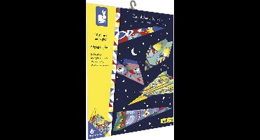 Janod Les Ateliers Du Calme - Papieren Vliegtuigjes - Knutselpakket - De Set Bevat: 20 Geïllustreerde Vellen Papier, 1 Lanceerinrichting En Een Elastiek - Geschikt Vanaf 6 Jaar