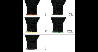 Werkhandschoenen 60 paar met PU coating Zwart Maat S