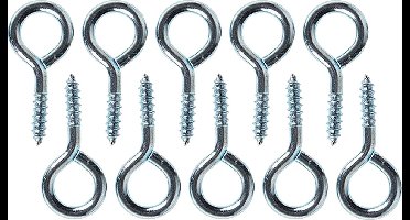 Deltafix Schroefogen - 24x - verzinkt metaal - 20 x 10 mm - ijzerwaren bevestigsmaterialen