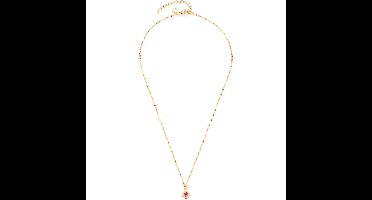 Leonardo Dames ketting edelstaal glas steen One Size Geel Goud, Roze 32023827