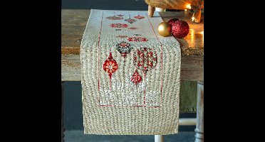 Vervaco - Aïda loper kit - Kerst - Kerststerren - PN-0166611 - Borduren - Borduurpakket - Borduurpakket volwassenen - Borduurpakket kind