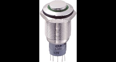 TRU COMPONENTS 701933 LAS2GQH-11E/G/12V/S/P Vandalismebestendige druktoets 250 V/AC 3 A 1x aan/(aan) Moment Groen 1 stu