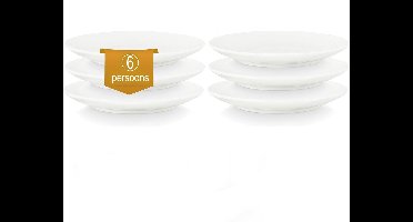 vtwonen - Borden - Gebaksborden - Porselein - Wit - 15 cm - Set van 6