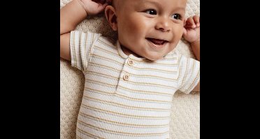 Little Dutch Romper - Maat 68 - Romper korte mouw Jongens & Meisjes - Multi Stripe, Meerkleurig - Little Farm