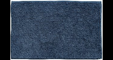Badmat Indiana Blauw 58x90 cm – Zachte Chenille Badmat Rechthoek – Luxe Douchemat – Sneldrogend & Waterabsorberend – Oeko-Tex Gecertificeerd – Wasbaar