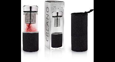 Tuana Kruiden - Theemaker 400ml – Glas Met Filter – Voor Losse Thee - Zwart -
