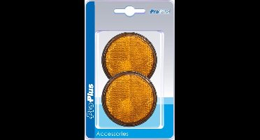 ProPlus Zelfklevende ronde reflector met grondplaat - Ø 55 mm - oranje - 2 stuks