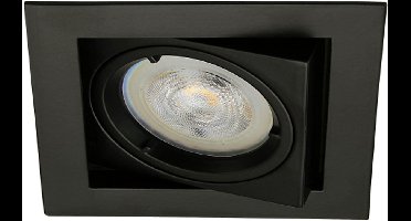 LED inbouwspot Uno -Vierkant Zwart -Koel Wit -Dimbaar -4.9W -Philips LED