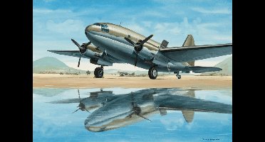 Thijs Postma - TP Aviation Art - Poster - Curtiss C-46 Met Water Reflectie - 50x70cm