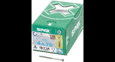 Spax - Gevel en Schuttingschroeven - Torx 20 Lenskop - 4,5 x 70mm Deeldraad - RVS (100 stuks)