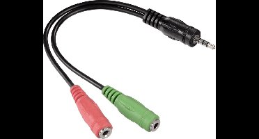 Hama Jack Adapter, 4-pin 3.5 mm jack plug - 2x 3.5 mm jack socket