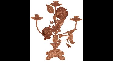 Present Time Kandelaar Flowers - IJzer Mat Kleibruin - 30x26cm