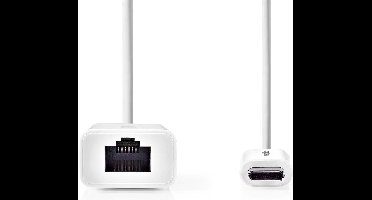 Nedis USB-netwerkadapter - USB 3.2 Gen 1 - 1000 Mbps - USB-C Male - RJ45 Female - 0.20 m - Rond - Vernikkeld - Vertind-Koper - Wit - Doos